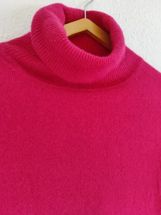 Jersey fucsia 100% cashmere M lujo