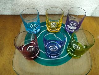 Juego Vasos Whiskey y Chupitos Multicolor