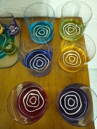 Juego Vasos Whiskey y Chupitos Multicolor