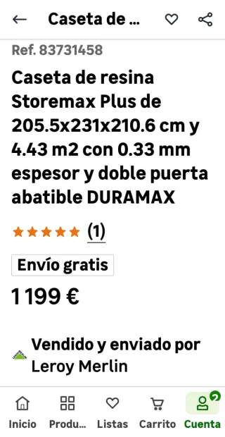 Caseta de jardín de plástico beige y gris