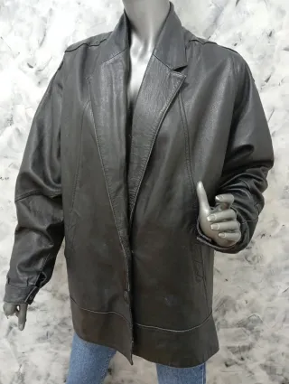 Blazer Cuero Oversize Vintage Talla L