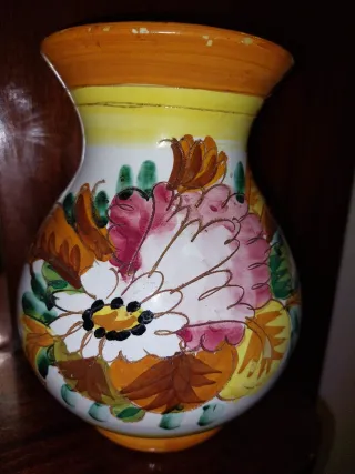 Jarrón italiano de cerámica multicolor