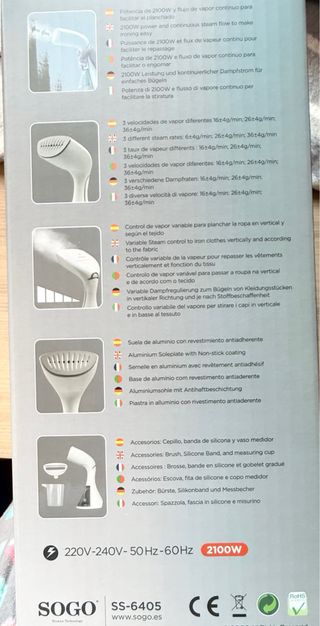 Plancha de Vapor Portátil SOGO SS-6405