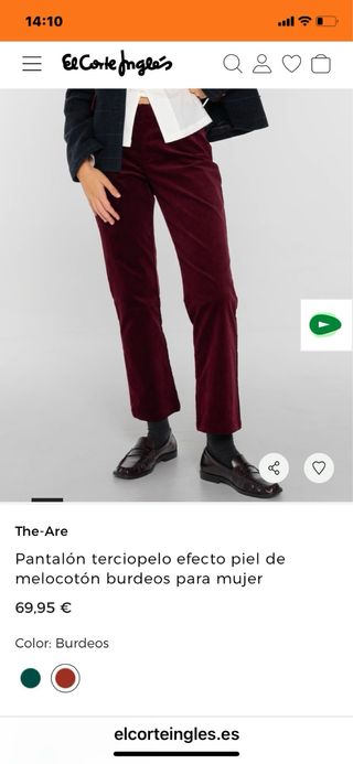 Pantalón The are burdeos