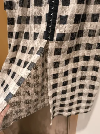 Vestido largo Zara cuadros blanco y negro