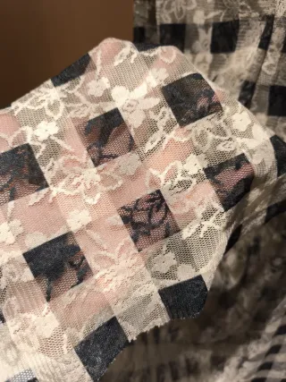 Vestido largo Zara cuadros blanco y negro