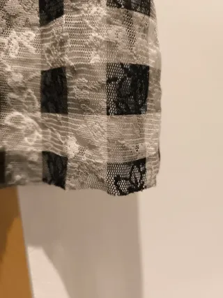 Vestido largo Zara cuadros blanco y negro