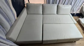 Sofá cama blanco tela