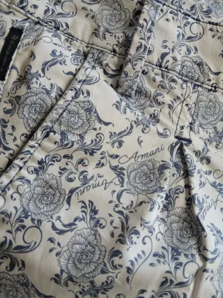 Pantalone Armani floreale blu e bianco