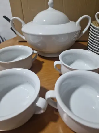 Juego de Sopera Porcelana Blanca