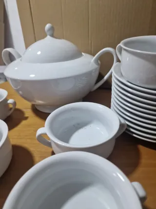Juego de Sopera Porcelana Blanca