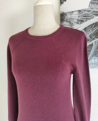 Vestido de punto M burdeos de sfera