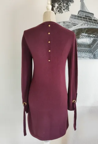 Vestido de punto M burdeos de sfera