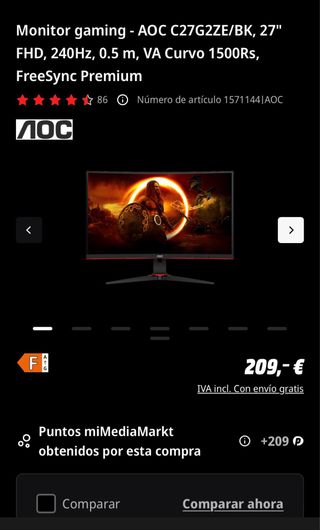 Monitor gaming - AOC C27G2ZE/BK
