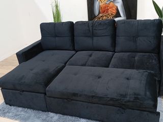 Sofá Cama Chaise Longue Negro