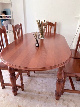 Comedor de madera maciza mesa y 5 sillas