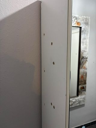 Zapatero de madera y tela con espejo