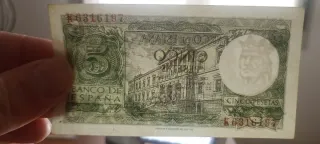 5 Pesetas 1954, serie K SC-