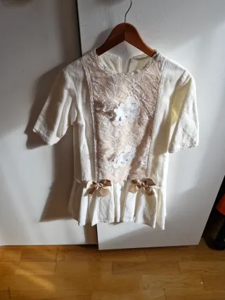 Vestido fiesta niña Eva Martinez blanco 12A