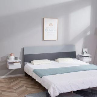 Set 2 Mesitas Noche Flotantes HOMCOM Blancas