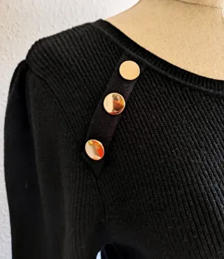 Vestido punto grueso L negro de sfera