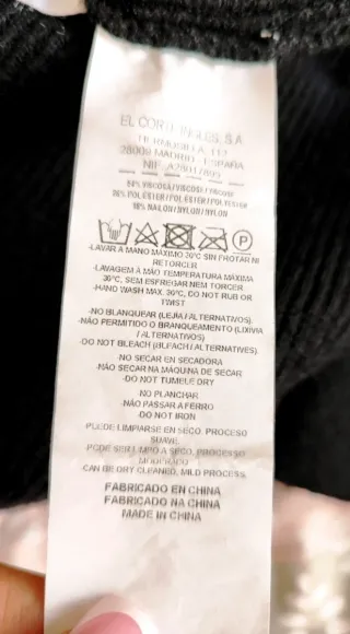 Vestido punto grueso L negro de sfera