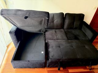 Sofá Cama 3 Plazas Negro