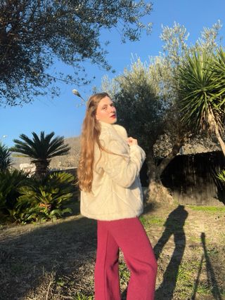 Pelliccia sintetica beige