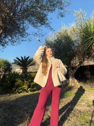 Pelliccia sintetica beige