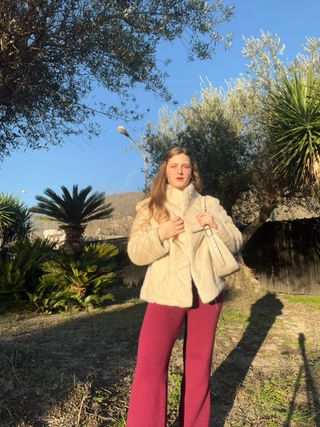 Pelliccia sintetica beige