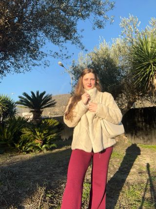 Pelliccia sintetica beige