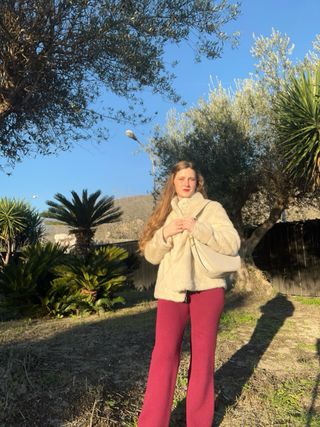 Pelliccia sintetica beige