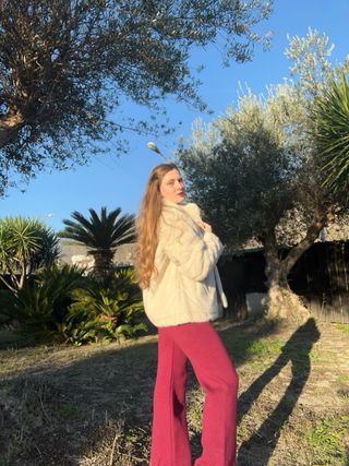 Pelliccia sintetica beige