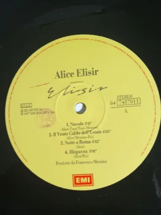 4 dischi in Vinile di Alice Stampe dell' epoca