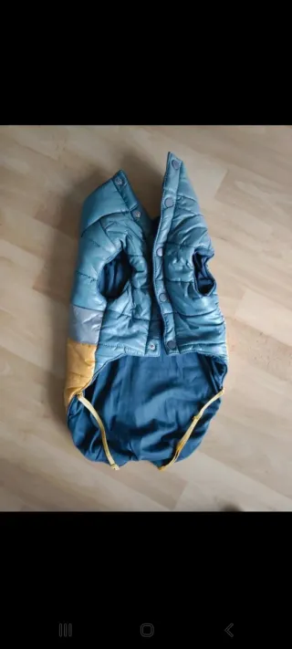 Piumino cane Ferribiella blu/giallo