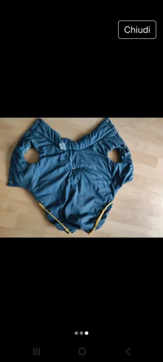 Piumino cane Ferribiella blu/giallo