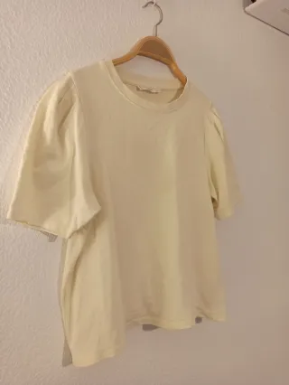 Camiseta Mango amarilla pastel Talla M