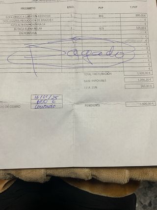 Sofá Cama Piel Marrón. (adjunto factura)