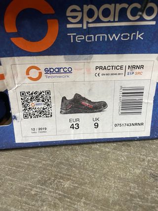Zapatillas Sparco Seguridad Talla 43 Negras