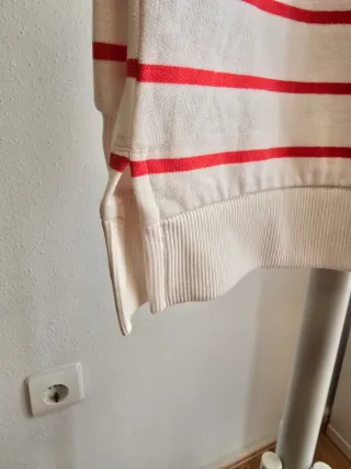 Sudadera niña rayas roja y blanca Talla 7 Tex