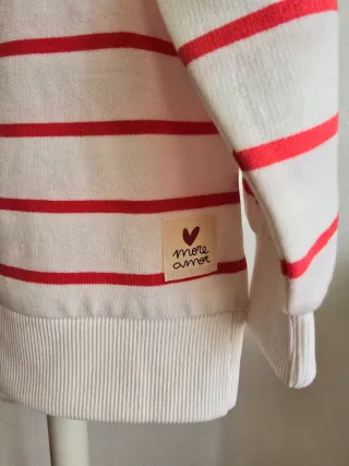 Sudadera niña rayas roja y blanca Talla 7 Tex