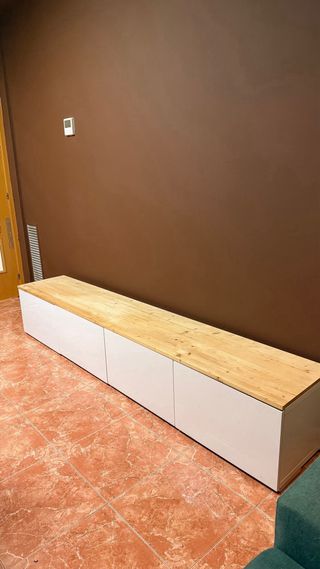 Mueble TV Ikea Blanco con Madera