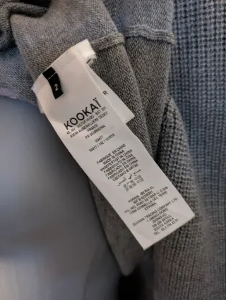 Jersey Kookai cuello relieve 49% lana gris