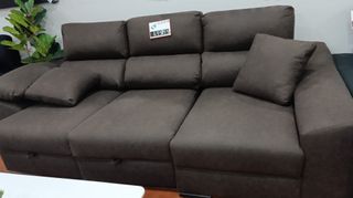 Sofá Chaise Longue Cama Aqualine Marrón