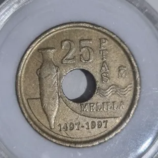 Moneda 25 Pesetas España 1997 Melilla