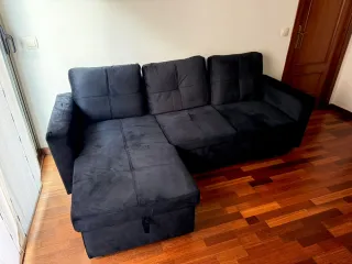 Sofá Cama 3 Plazas Negro