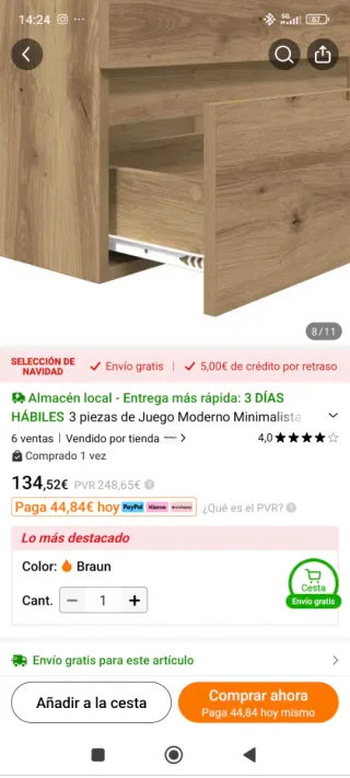 Mueble baño pequeño sin lavabo sin estrenar