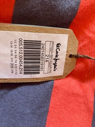 Camiseta rayas azul/gris y roja manga larga