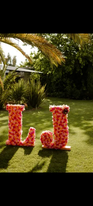 Letras decorativas poliespan flores