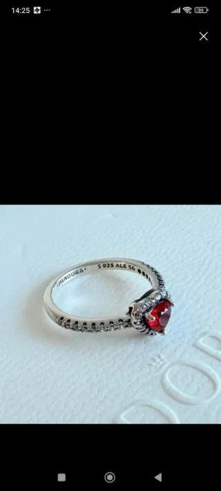 Anillo Pandora Corazón Rojo+regalo